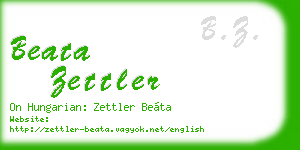 beata zettler business card
